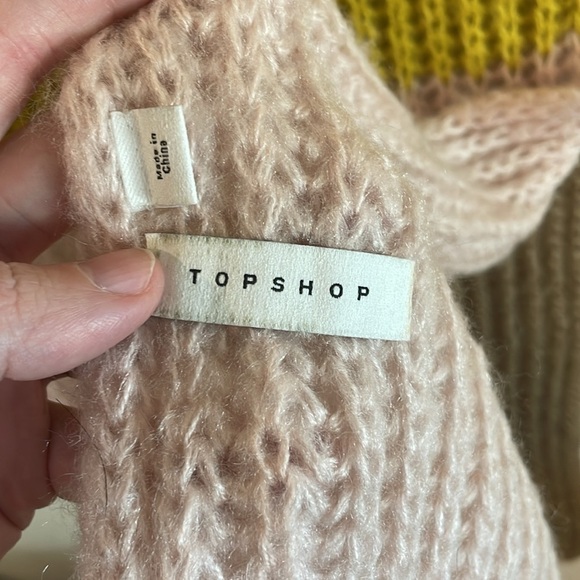 Topshop Women’s Knit Scarf Multicolor Colorblock Cottagecore Comfy - Picture 8 of 12